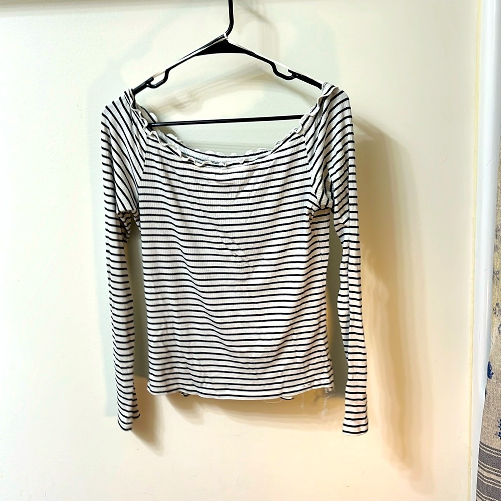 Black and white striped sweater
